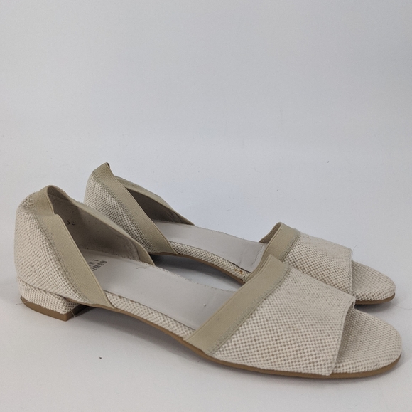 STUART WEITZMAN Canvas Flat Sandals - Picture 1 of 8